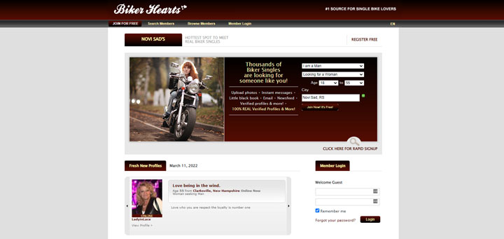 Biker Hearts Review Homepage