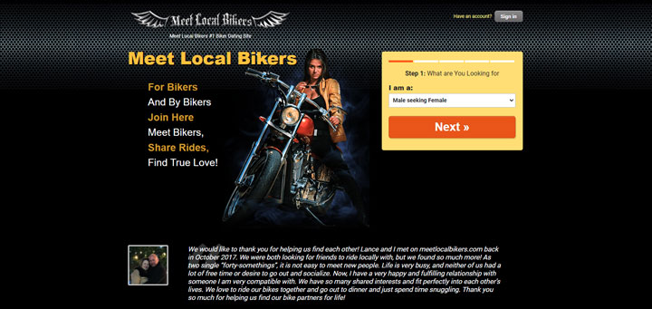 Meet Local Bikers Review Homepage