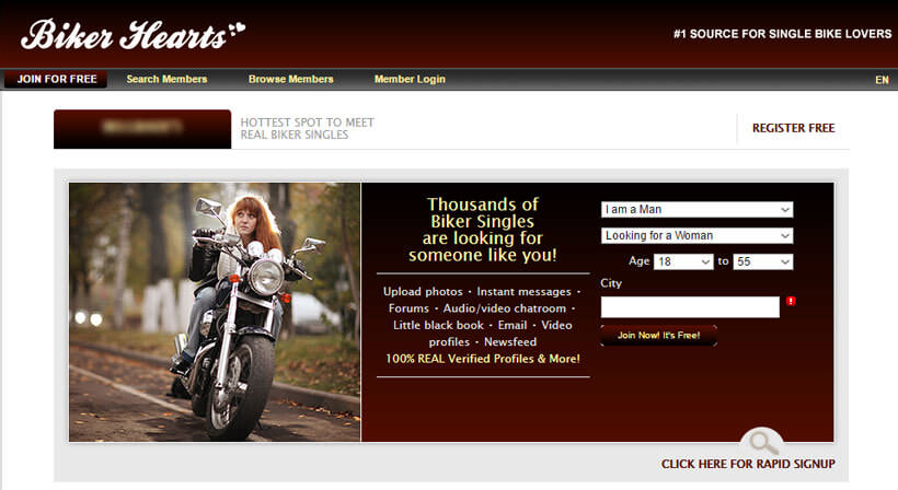 biker hearts homepage